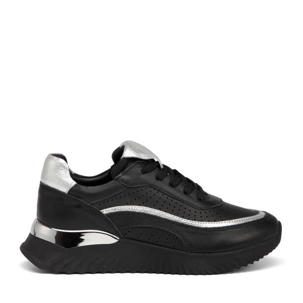 Siyah Hakiki Deri Kadın Sneaker - K25I1AY67970-A23 - 1