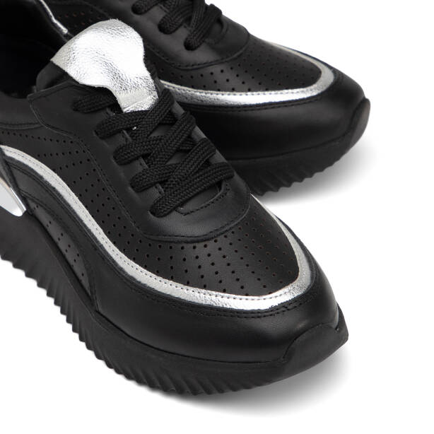 Siyah Hakiki Deri Kadın Sneaker - K25I1AY67970-A23 - 3