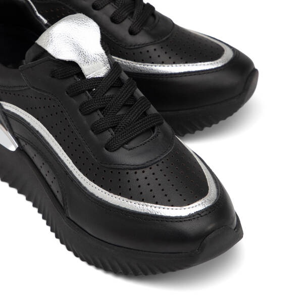 Siyah Hakiki Deri Kadın Sneaker - K25I1AY67970-A23 - 3