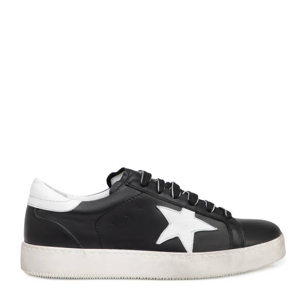Siyah Hakiki Deri Kadın Sneaker - K25I1AY68072-A23 - 1