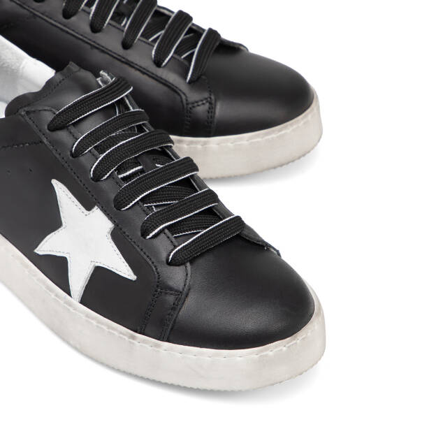 Siyah Hakiki Deri Kadın Sneaker - K25I1AY68072-A23 - 3
