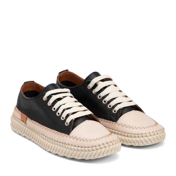 Siyah Hakiki Deri Kadın Sneaker - K26I1AY68402-A23 - 2