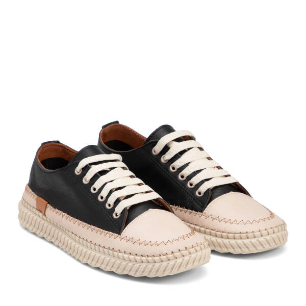 Siyah Hakiki Deri Kadın Sneaker - K26I1AY68402-A23 - 2