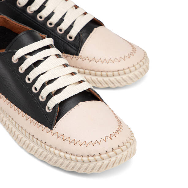 Siyah Hakiki Deri Kadın Sneaker - K26I1AY68402-A23 - 3