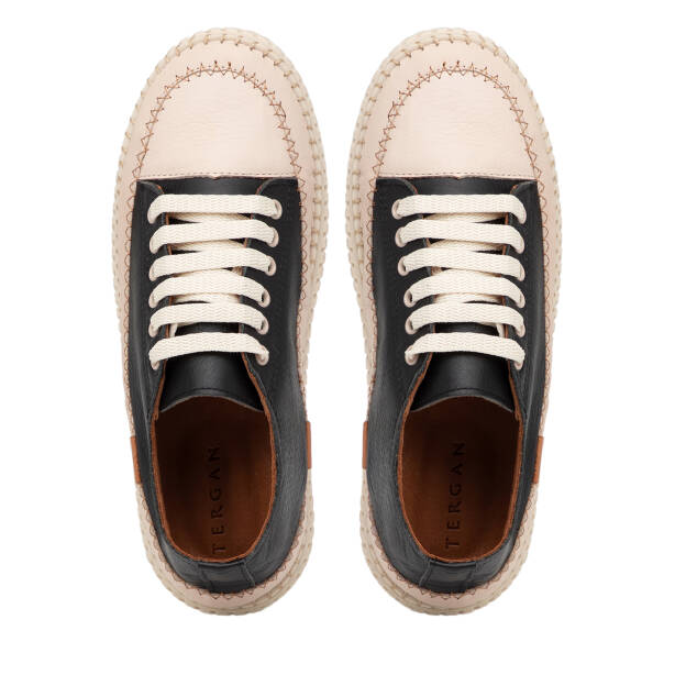 Siyah Hakiki Deri Kadın Sneaker - K26I1AY68402-A23 - 5