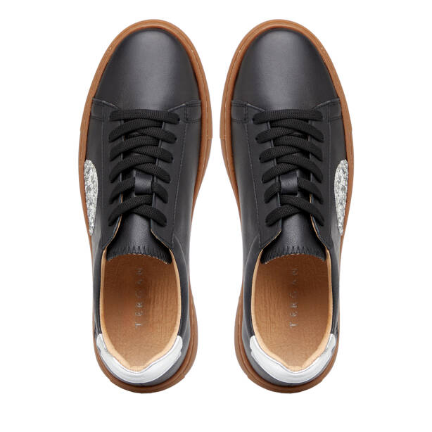 Siyah Hakiki Deri Kadın Sneaker - K26I1AY68405-A23 - 5