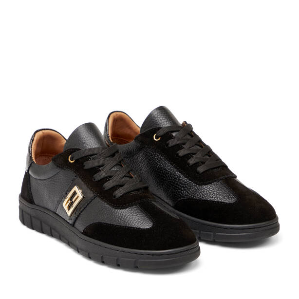 Siyah Hakiki Deri Kadın Sneaker - K26I1AY68406-W19 - 2