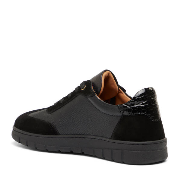 Siyah Hakiki Deri Kadın Sneaker - K26I1AY68406-W19 - 4