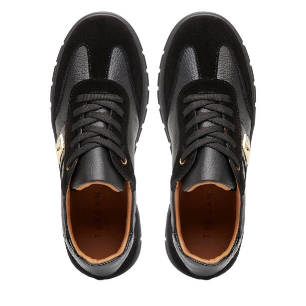 Siyah Hakiki Deri Kadın Sneaker - K26I1AY68406-W19 - 5