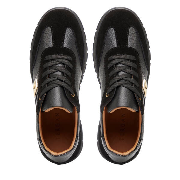 Siyah Hakiki Deri Kadın Sneaker - K26I1AY68406-W19 - 5