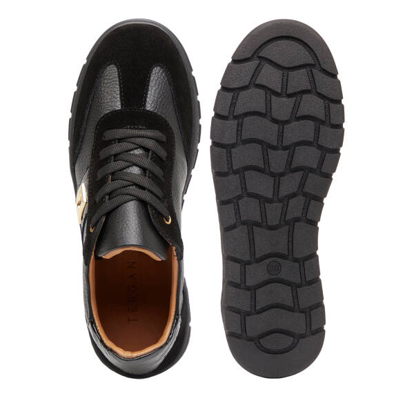 Siyah Hakiki Deri Kadın Sneaker - K26I1AY68406-W19 - 6