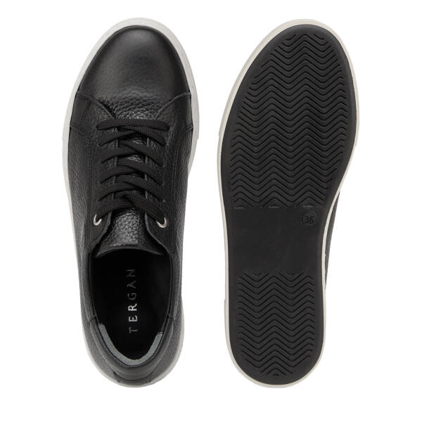 Siyah Hakiki Deri Kadın Sneaker - K26I1AY68411-A41 - 6