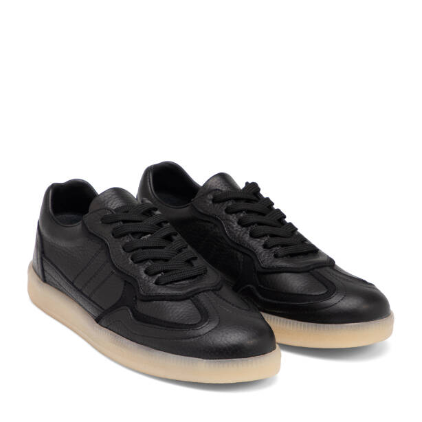 Siyah Hakiki Deri Kadın Sneaker - K26I1AY68412-A41 - Tergan