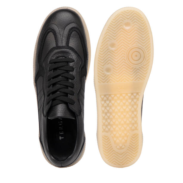 Siyah Hakiki Deri Kadın Sneaker - K26I1AY68412-A41 - Tergan