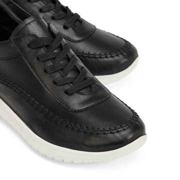 Siyah Hakiki Deri Kadın Sneaker - K26I1AY68464-A23 - 3