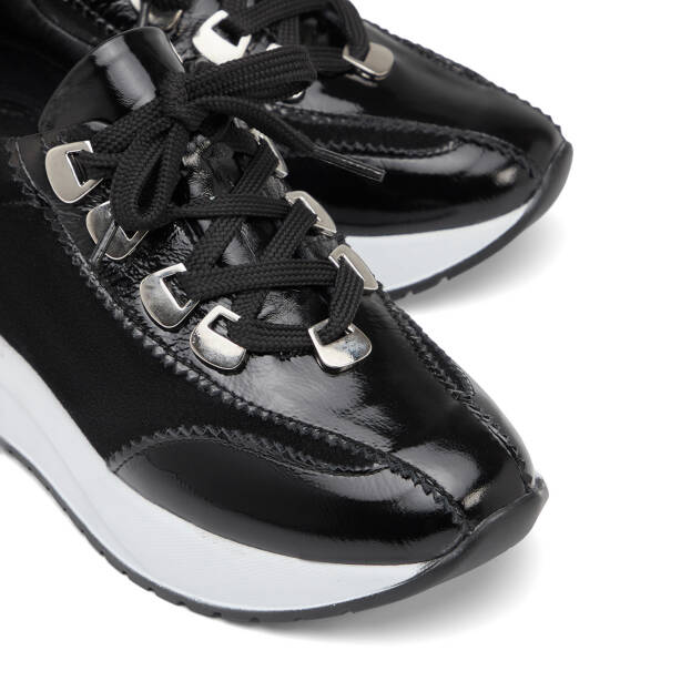 Siyah Hakiki Deri Kadın Sneaker - K26I1AY68468-A23 - 3