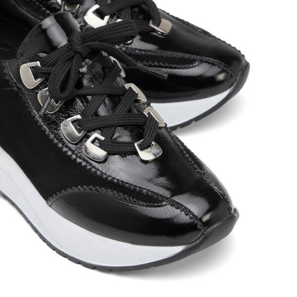 Siyah Hakiki Deri Kadın Sneaker - K26I1AY68468-A23 - 3