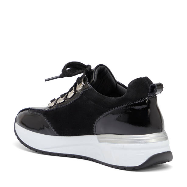 Siyah Hakiki Deri Kadın Sneaker - K26I1AY68468-A23 - 4