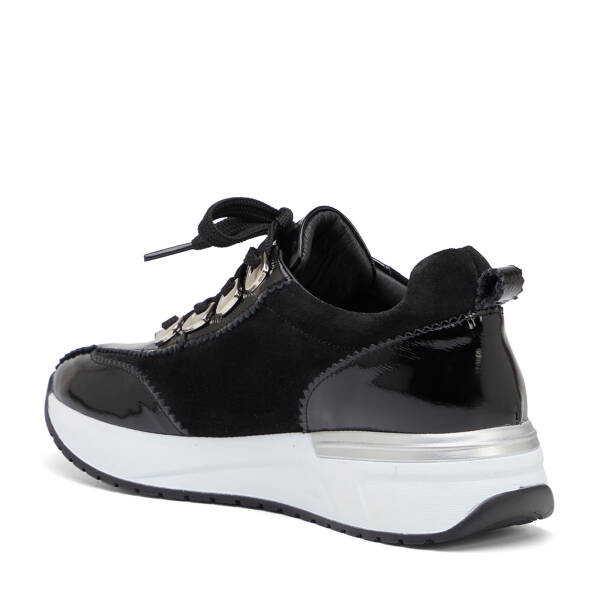 Siyah Hakiki Deri Kadın Sneaker - K26I1AY68468-A23 - 4