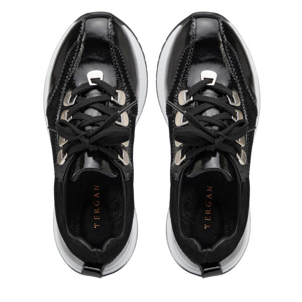 Siyah Hakiki Deri Kadın Sneaker - K26I1AY68468-A23 - 5