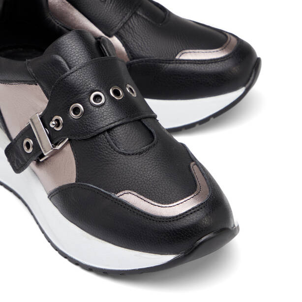 Siyah Hakiki Deri Kadın Sneaker - K26I1AY68469-A23 - 3