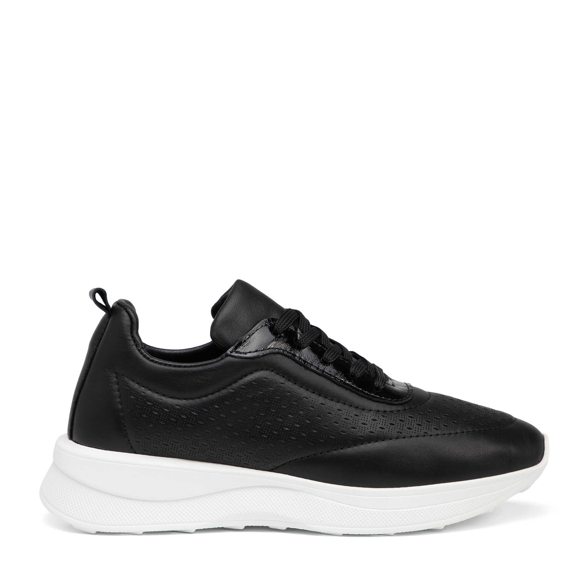 Siyah Hakiki Deri Kadın Sneaker - K26I1AY68472-A23