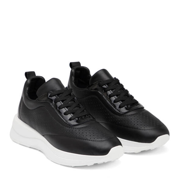 Siyah Hakiki Deri Kadın Sneaker - K26I1AY68472-A23 - 2