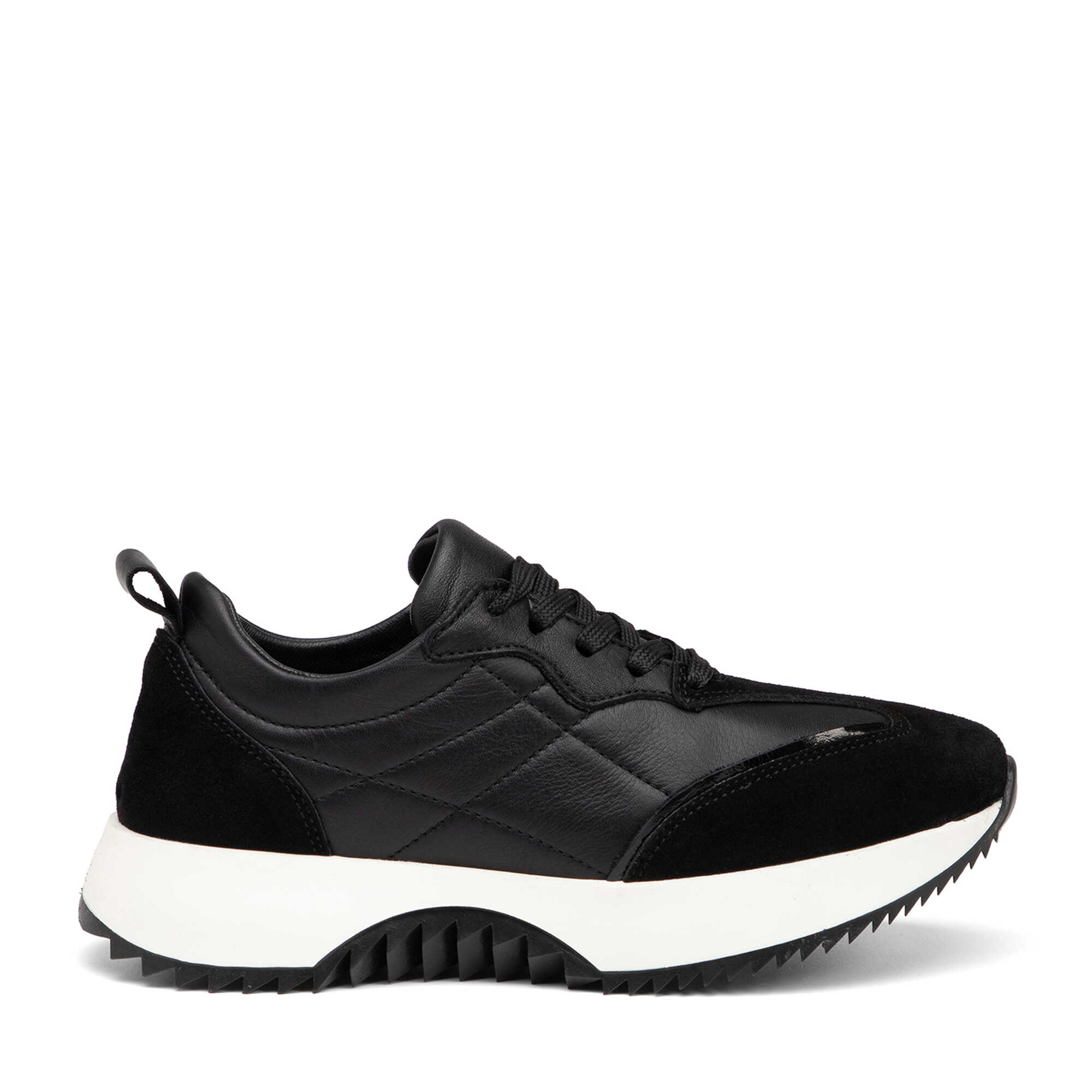 Siyah Hakiki Deri Kadın Sneaker - K26I1AY68473-A23
