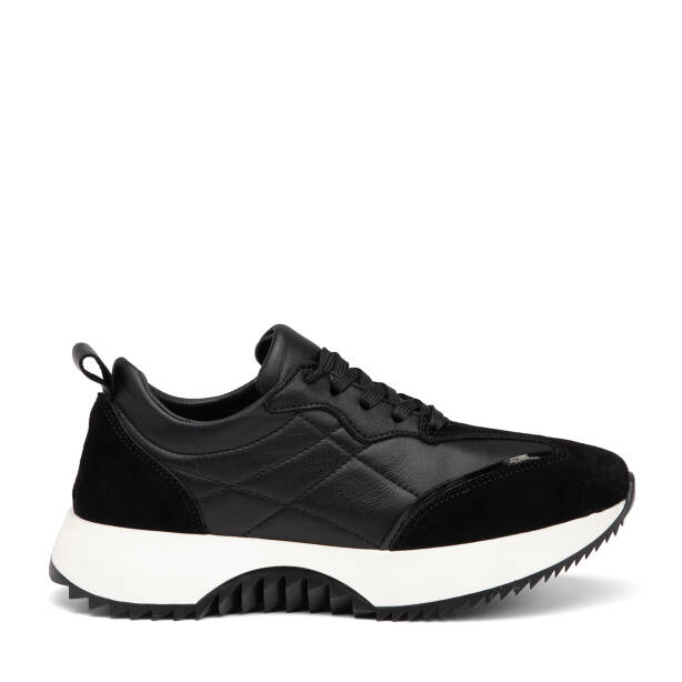 Siyah Hakiki Deri Kadın Sneaker - K26I1AY68473-A23 