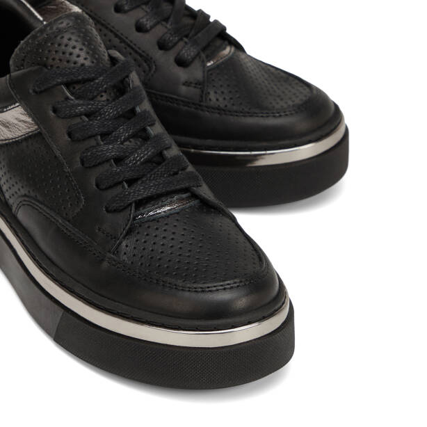Siyah Hakiki Deri Kadın Sneaker - K26I1AY68623-A23 - 4