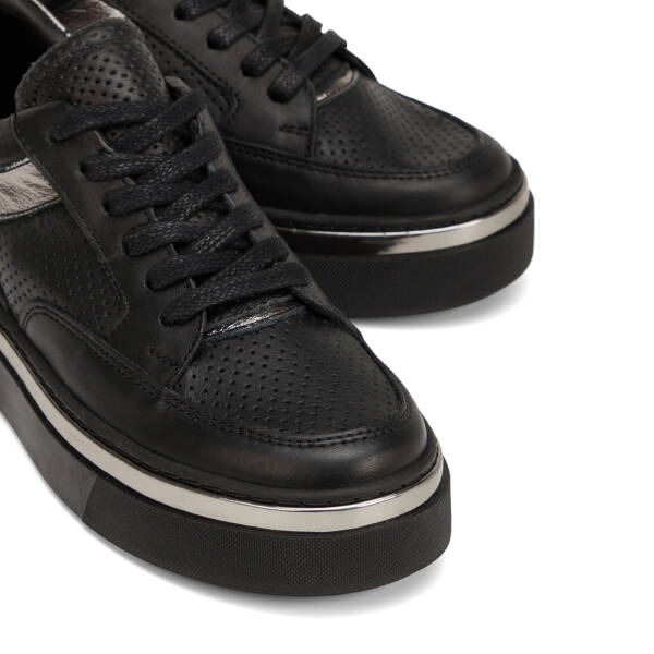 Siyah Hakiki Deri Kadın Sneaker - K26I1AY68623-A23 - 4