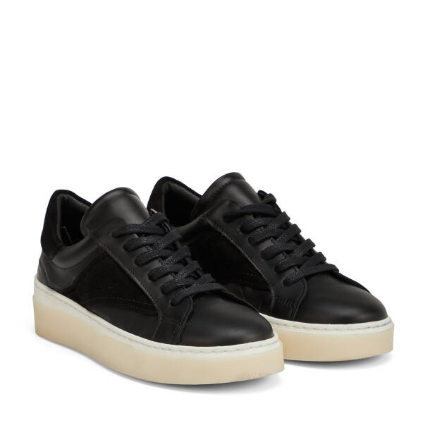 Siyah Hakiki Deri Kadın Sneaker - K26I1AY68624-A23 - 2