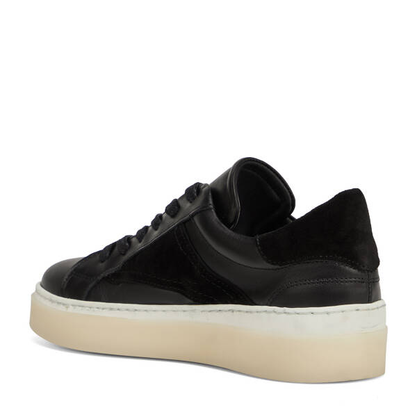 Siyah Hakiki Deri Kadın Sneaker - K26I1AY68624-A23 - 4