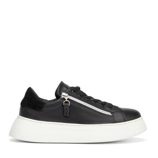 Siyah Hakiki Deri Kadın Sneaker - K26I1AY68625-A23 - 1