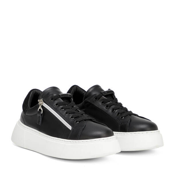 Siyah Hakiki Deri Kadın Sneaker - K26I1AY68625-A23 - 2