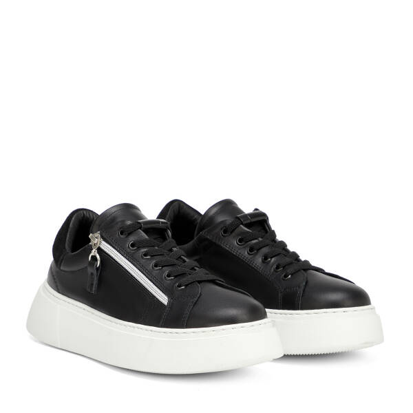 Siyah Hakiki Deri Kadın Sneaker - K26I1AY68625-A23 - 2