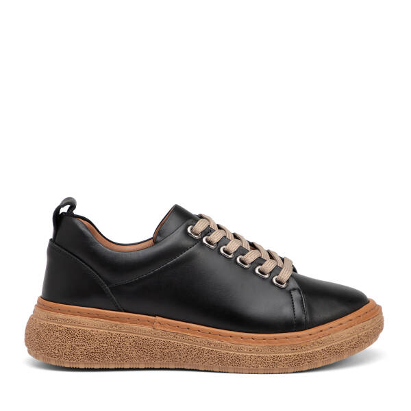 Siyah Hakiki Deri Kadın Sneaker - K26I1AY68663-A23 - 1