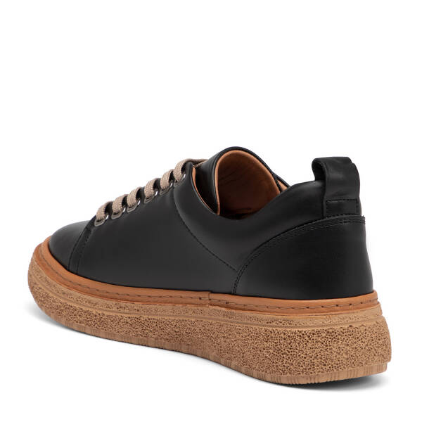 Siyah Hakiki Deri Kadın Sneaker - K26I1AY68663-A23 - 4