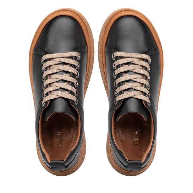 Siyah Hakiki Deri Kadın Sneaker - K26I1AY68663-A23 - 5