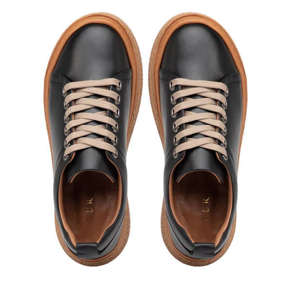 Siyah Hakiki Deri Kadın Sneaker - K26I1AY68663-A23 - 5