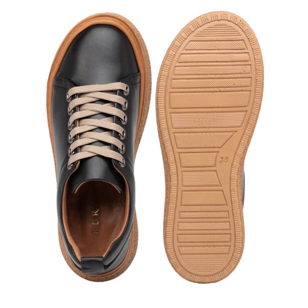 Siyah Hakiki Deri Kadın Sneaker - K26I1AY68663-A23 - 6