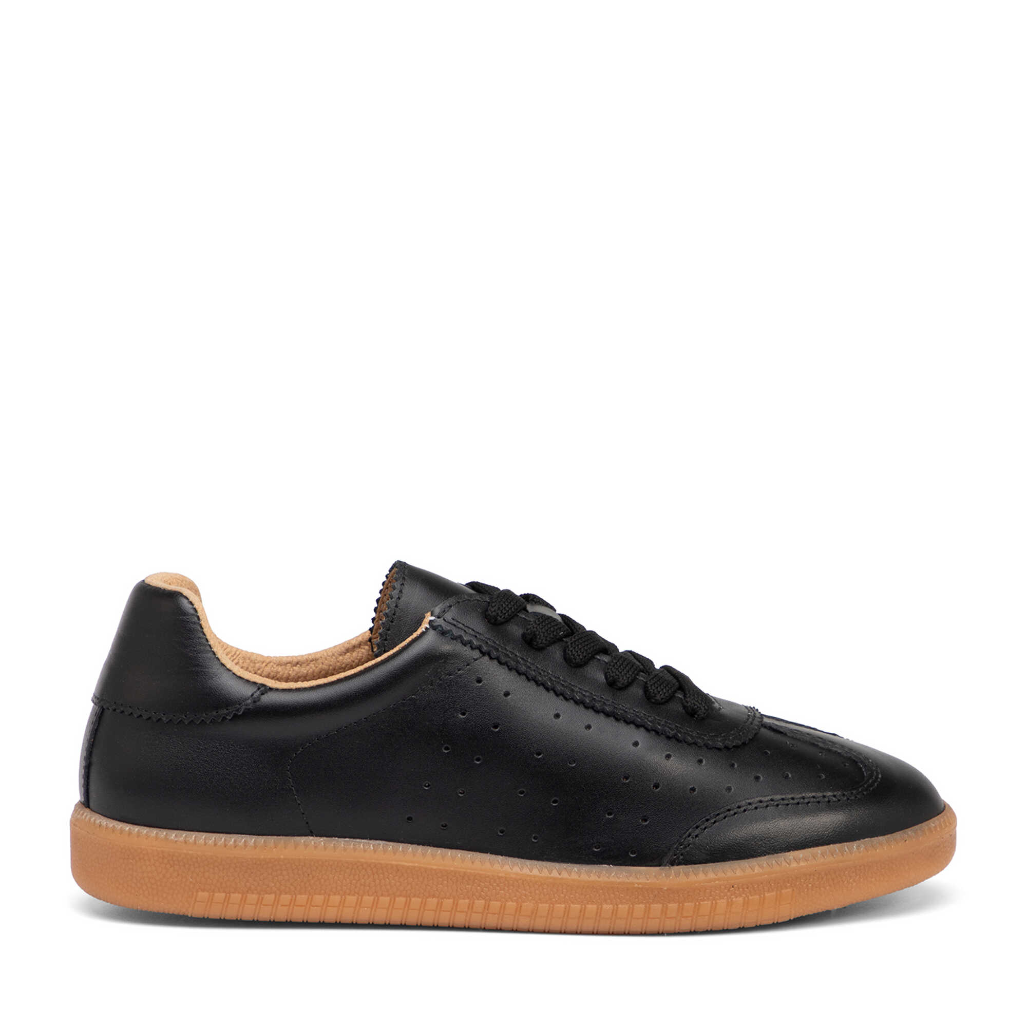 Siyah Hakiki Deri Kadın Sneaker - K26I1AY68665-A23