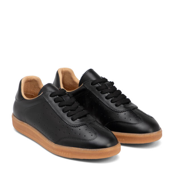 Siyah Hakiki Deri Kadın Sneaker - K26I1AY68665-A23 - 2