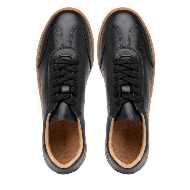 Siyah Hakiki Deri Kadın Sneaker - K26I1AY68665-A23 - 5