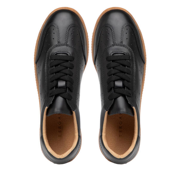Siyah Hakiki Deri Kadın Sneaker - K26I1AY68665-A23 - 5