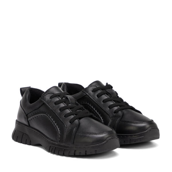 Siyah Hakiki Deri Kadın Sneaker - K26S1AY68810-A23 - 2