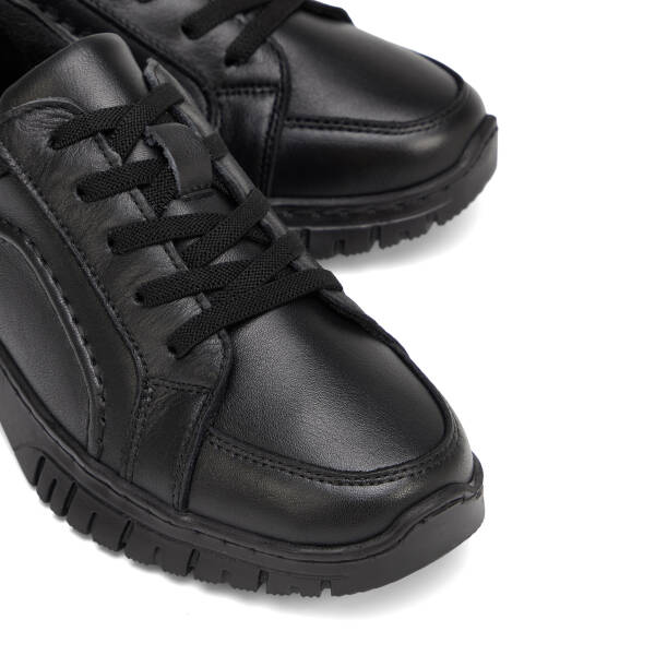 Siyah Hakiki Deri Kadın Sneaker - K26S1AY68810-A23 - 3