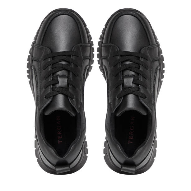 Siyah Hakiki Deri Kadın Sneaker - K26S1AY68810-A23 - 5