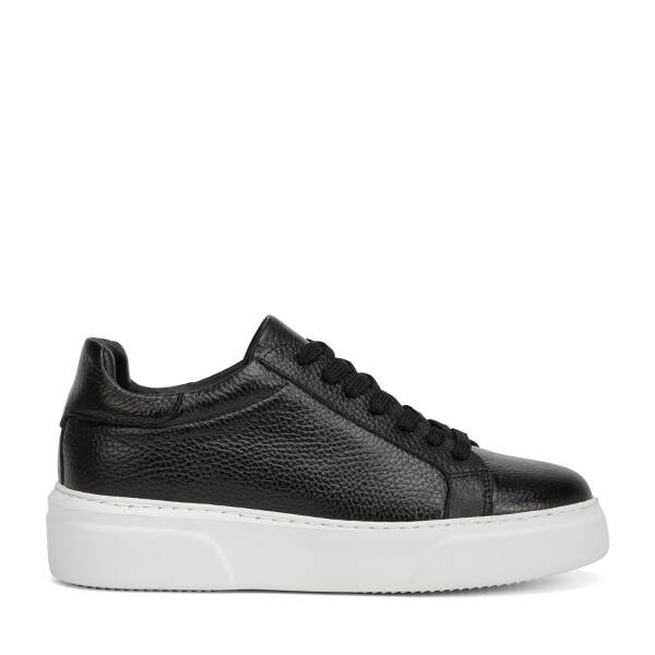Siyah Hakiki Deri Kadın Sneaker - K4MEAY068702-A41 - 1