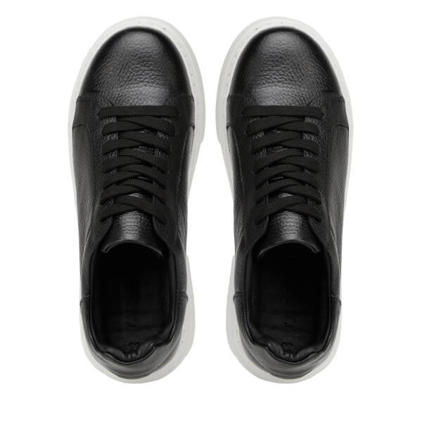 Siyah Hakiki Deri Kadın Sneaker - K4MEAY068702-A41 - 5